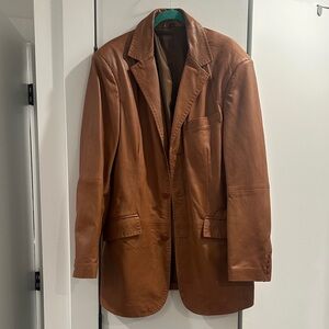 Genuine Leather Blazer Jacket